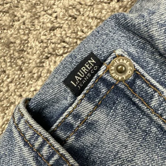 Vintage Lauren Jeans Co Ralph Lauren 14 Stretch Blue Denim Y2K Hong Kong - Picture 6 of 11